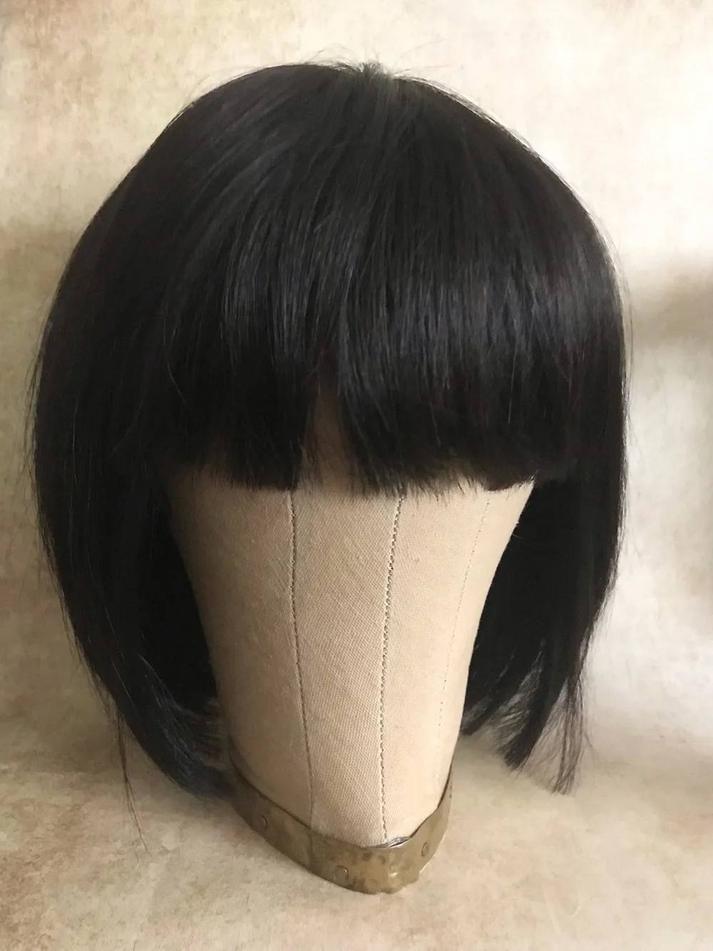 Human Hair Short Bob Black Wig
